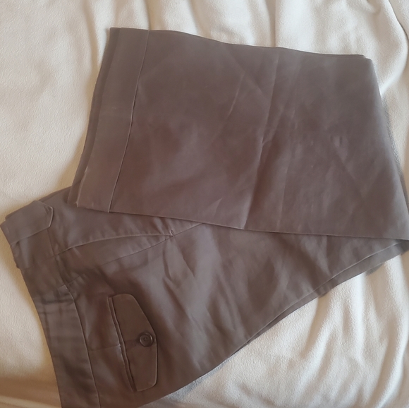 Banana Republic Martin Fit 00P Wide Leg Slacks mushroom color - Picture 7 of 12